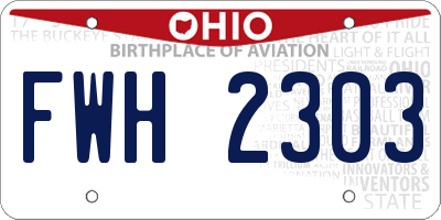 OH license plate FWH2303