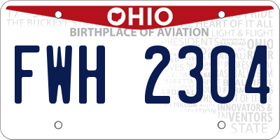 OH license plate FWH2304