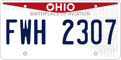 OH license plate FWH2307