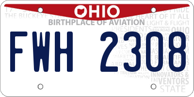 OH license plate FWH2308