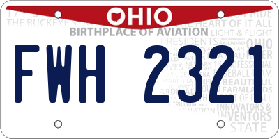 OH license plate FWH2321