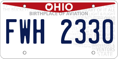 OH license plate FWH2330