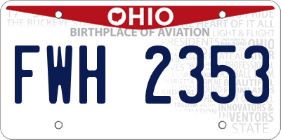 OH license plate FWH2353