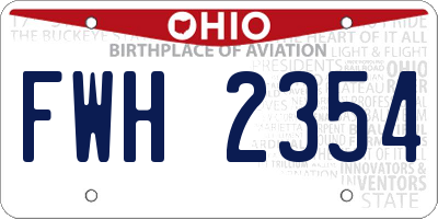 OH license plate FWH2354
