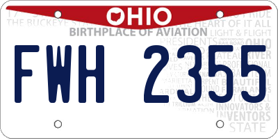 OH license plate FWH2355