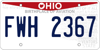 OH license plate FWH2367