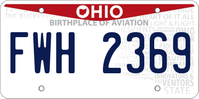 OH license plate FWH2369
