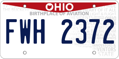 OH license plate FWH2372