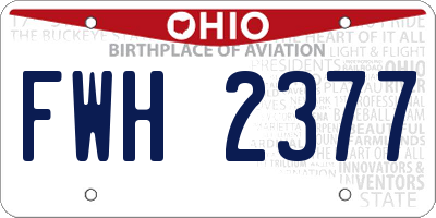 OH license plate FWH2377