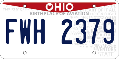 OH license plate FWH2379
