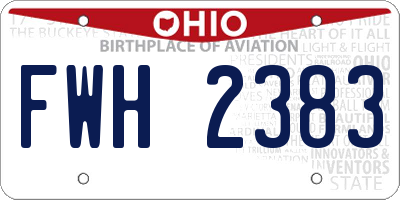 OH license plate FWH2383
