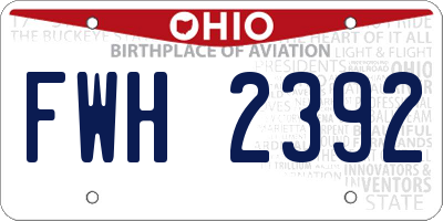 OH license plate FWH2392