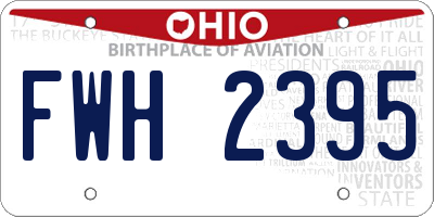 OH license plate FWH2395