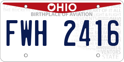 OH license plate FWH2416