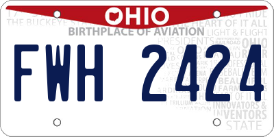 OH license plate FWH2424