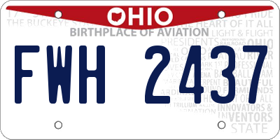 OH license plate FWH2437