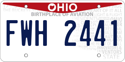 OH license plate FWH2441