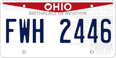 OH license plate FWH2446