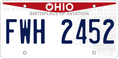 OH license plate FWH2452