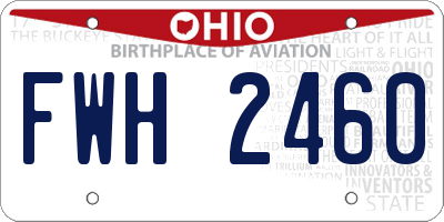 OH license plate FWH2460