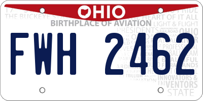 OH license plate FWH2462
