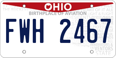OH license plate FWH2467
