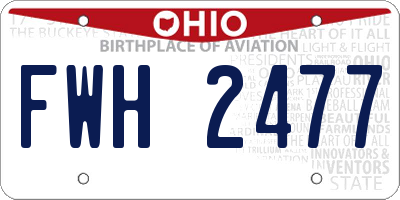 OH license plate FWH2477