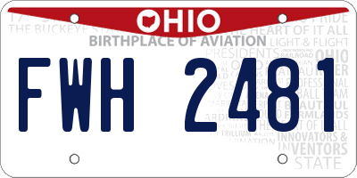 OH license plate FWH2481