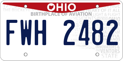 OH license plate FWH2482