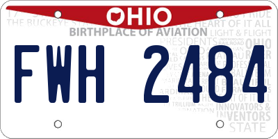 OH license plate FWH2484