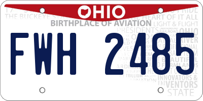 OH license plate FWH2485