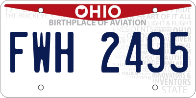 OH license plate FWH2495