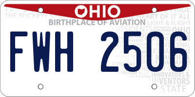 OH license plate FWH2506