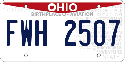 OH license plate FWH2507
