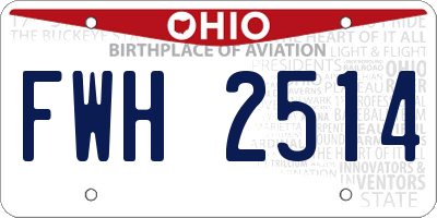 OH license plate FWH2514