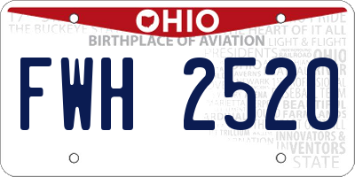 OH license plate FWH2520