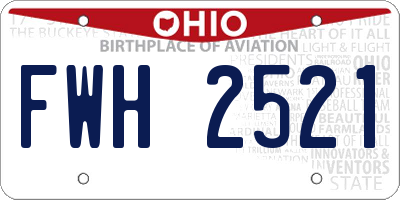 OH license plate FWH2521
