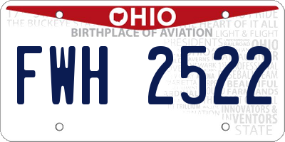 OH license plate FWH2522