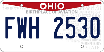 OH license plate FWH2530