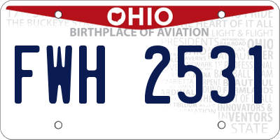 OH license plate FWH2531