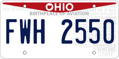 OH license plate FWH2550