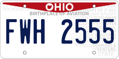 OH license plate FWH2555