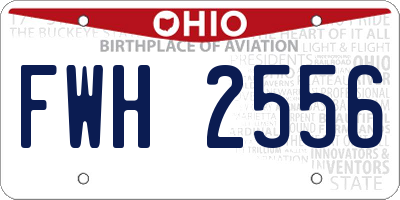OH license plate FWH2556