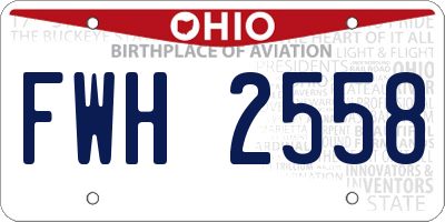 OH license plate FWH2558