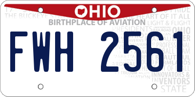 OH license plate FWH2561