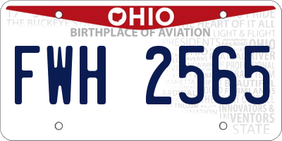 OH license plate FWH2565
