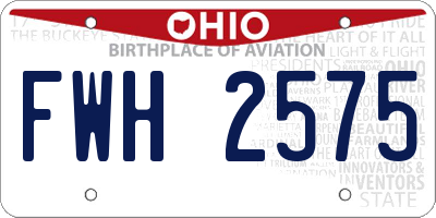 OH license plate FWH2575