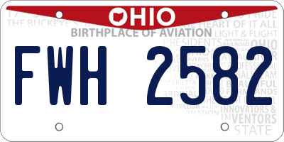 OH license plate FWH2582