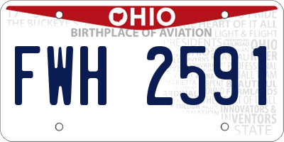 OH license plate FWH2591