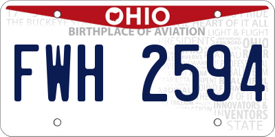 OH license plate FWH2594